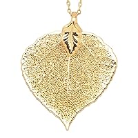 24k Gold Dipped Aspen Leaf with Gold-Plated Chain