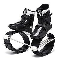 Jumps Running Boots for Kids Child Youth Adult, Anti-Gravity Bouncing Shoes Jumping Stilts Fitness Exercise,Black White,42/44