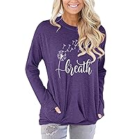 Angerella Women's Casual Loose Fit Pocket Shirts Printed Tops