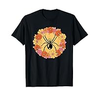 Spider - Insect Bug Flowers Floral 70s Vintage Retro T-Shirt