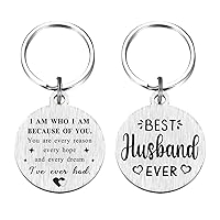 TANWIH Father's Day Gifts for Husband - Best Husband Ever Keychain - Birthday Anniversary Keychain to My Man - Husband Groom Fiance Engagement Wedding Gifts