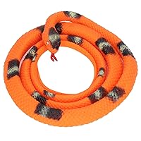 Pilipane Realistic Fake Rubber Snake Toys, Rubber Snakes to Keep Birds Away, Simulation Snake Model 51.2Inch Lifelike Vivid Soft Touch, That Look Real Prank Stuff Cobra Snake(Orange)