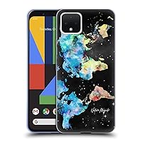 Head Case Designs Officially Licensed Nature Magick Blue Yellow on Space Stars Watercolor World Map Teal Pink Soft Gel Case Compatible with Google Pixel 4