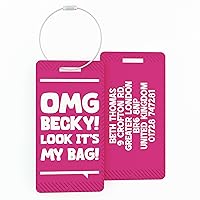 Personalised Funny ID Tag for Luggage Travel Tags - 20 Different Design - Ideal Wedding Gift for The Bride & Groom - Him & Her Durable Metal Handbag ID Label with Custom Address & Name