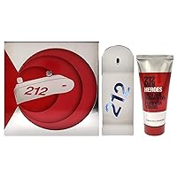 Carolina Herrera 212 Heroes Forever Young 3oz EDT Spray, 3.4oz Bath and Shower Gel Men 2 Pc Gift Set