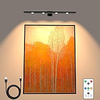 TINTINDOC Battery Picture Light for Paintings,3 Lighting Art Light for Wall with Remote,Aluminum Display Art with Dimmable Timer Accent Spotlight for Pictures Paintings Frame Gallery Dart