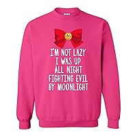UGP Campus Apparel I'm Not Lazy, I Was Fighting Evil By Moonlight - Funny Anime Manga Sweatshirt