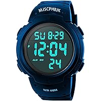 MJSCPHBJK Mens Digital Sports Watch, Waterproof LED Screen Large Face Military Watches