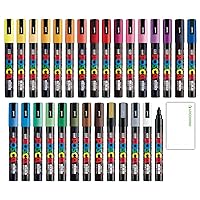 Uni Posca Paint Marker FULL RANGE Bundle Set , Mitsubishi Poster Colour ALL  COLOR Marking Pen Extra Fine Point ( PC-1M ) 21 Colours ( 14 Standard & 7