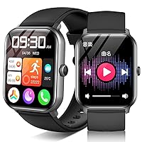 (2024 Upgrade) Smart Watch, Bluetooth 5.3, Call Function, 1.9-inch Large Screen, Activity Monitor, Watch, 100 Different Exercise Modes, Sports Watch, IP68 Waterproof, SMS/Twitter/Line Notifications,