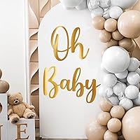 Oh Baby Decal Sign for Backdrop Gold Large Baby in Bloom Baby Shower Decorations Neutral Gender Reveal Decor with Transfer Paper