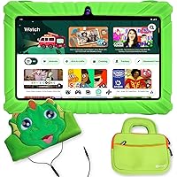 Contixo V8 Tablet for Kids and H1-Fox Kid's Fleece Headphones (Fox) Bundle, Come with Sleeve Bag,Learning Tablet, Parental Control Family Link