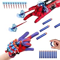 Spider Gloves Kids Web Shooters,Set of 2 Spider Kids Plastic Cosplay Launcher Spider Web Slinger Toys with Wrist Toy Set Funny Decorate Children Educational Toys