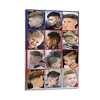 Poster of Children's Barber Shop Hair Salon Hair Salon Poster Children's Hair Guide Poster (4) Canvas Painting Posters And Prints Wall Art Pictures for Living Room Bedroom Decor 08x12inch(20x30cm) Fr