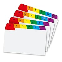 Concord 15398 Guide Cards Reinforced A-Z 203x127mm White with Tabs Multicoloured Ref 15398