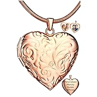 Heart Locket Necklace That Holds Pictures, Customized Locket Necklace Personalized Lockets with Picture inside, Silver Gold Locket Mother's Day Gifts for Women Girls