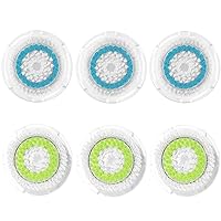 Facial Cleansing Brush Heads,Face Brush Head Replacements Compatible with Clarisonic Mia 1, Mia 2, Mia Fit, Alpha Fit, Smart Profile Uplift,Deep Pore and Sensitive（6 Pack）