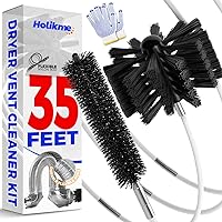 Holikme 35 Feet Dryer Vent Cleaning Brush, Lint Remover, Synthetic Brush Head, Use with or Without a Power Drill