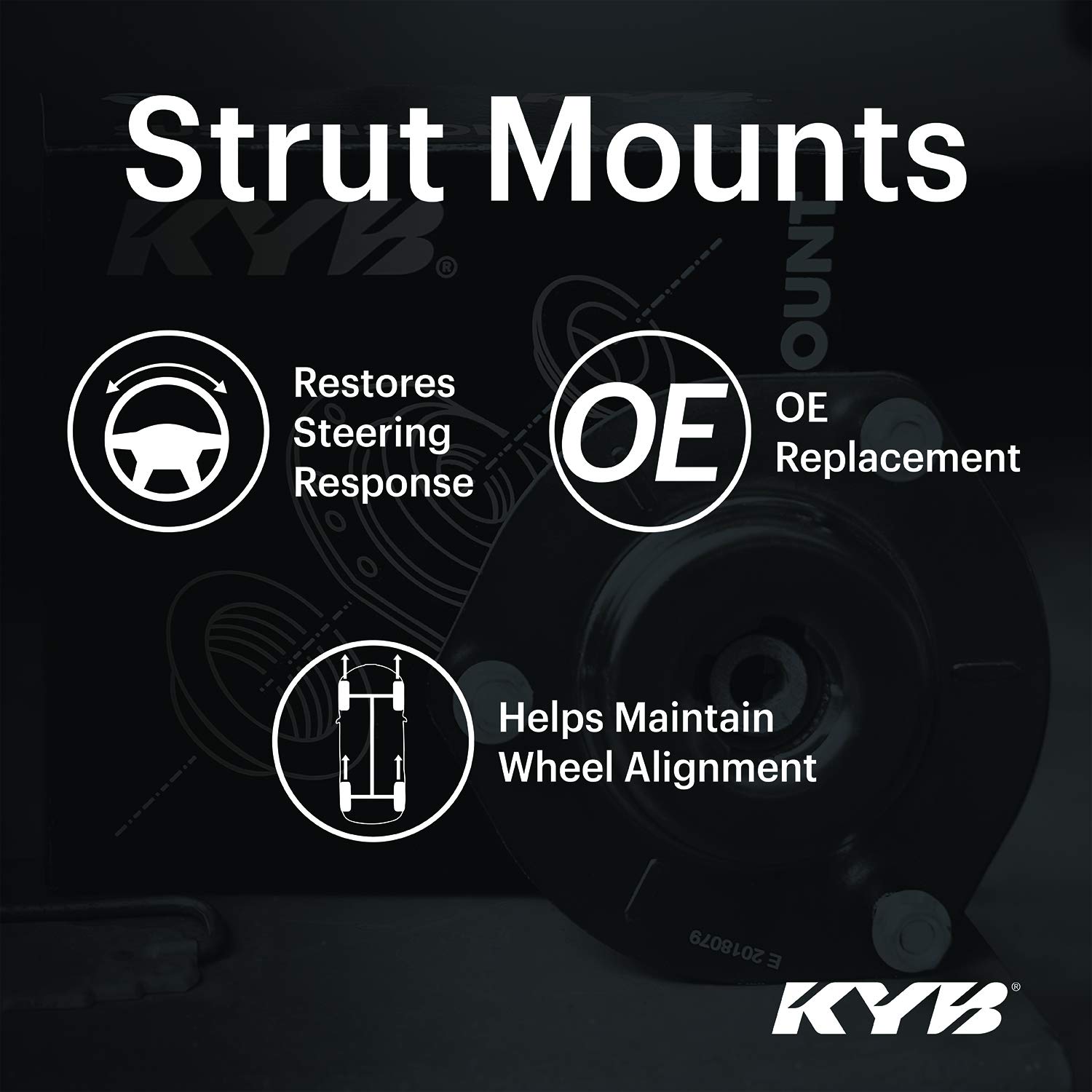 KYB SM5260 - Strut mount, Black