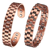 MagEnergy Pure Copper Bracelet for Men- Arthritis Pain Relief & Carpal Tunnel Magnetic Therapy Mens Copper Bracelets Adjustable