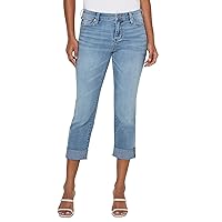 Liverpool Charlie Crop Skinny with Wide Rolled Cuff in Champlain Champlain 6