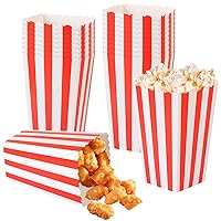Red and White Popcorn Boxes, Mini Paper Popcorn Bags Bulk Paper Popcorn Containers for Home Birthday Movie Night Carnival Party Decorations, 20 Pcs