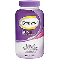 Caltrate 600 Plus D3 Plus Minerals Calcium and Vitamin D Supplement Tablets, Bone Health and Mineral Supplement for Adults - 165 Count