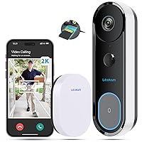 litokam 2K Video Doorbell Camera, Battery Powered Doorbell Camera Wireless with Chime, 3:4 Ratio Head-to-Toe, Super 170° Wide View, 2.4Ghz WiFi, No Monthly Fees, AI & PIR Detection, Voice Changer