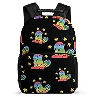 Rainbow Beaver Travel Daypack for Men 16 Inch Large Capacity Backpack Laptop Bag for Work Outdoor Funny Graphic