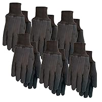 Midwest Gloves & Gear 3203P06-L-AZ-6 Midwest Gloves and Gear Men's Jersey Work Glove, Brown, Large