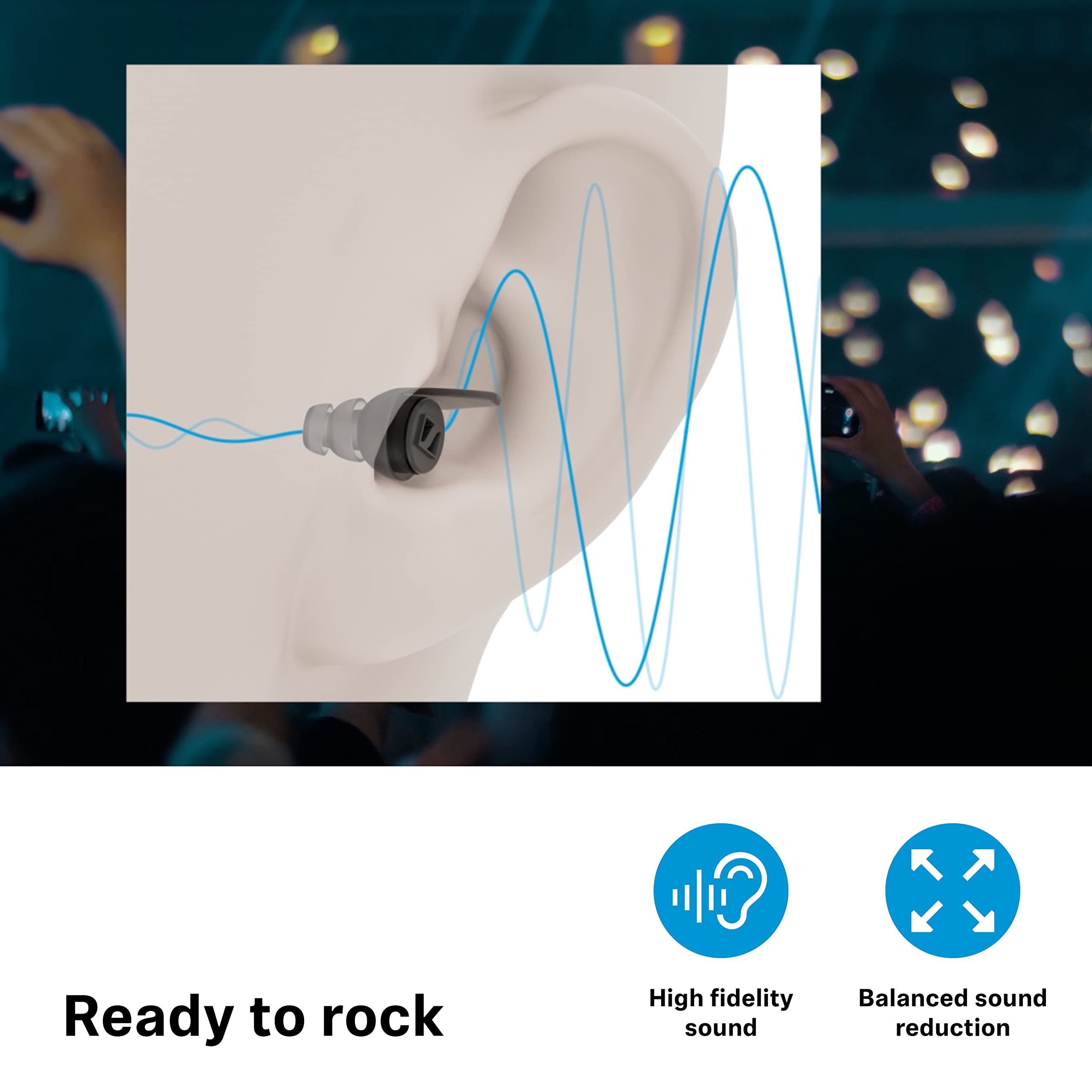Sennheiser SoundProtex Earplugs - Reusable Hearing Protection with 2 Interchangeable Filters - High Fidelity Sound at a Safe Volume Level - Black Grey
