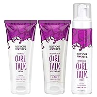 Curl Talk Frizz Control Sculpting Gel, Defining Cream, and Refreshing Curl Foam (3-Pack) - 6 fl oz - Formulated with Rice Curl Complex - For All Curly Hair Types