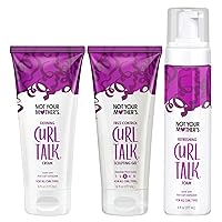 Not Your Mother's Curl Talk Frizz Control Sculpting Gel, Defining Cream, and Refreshing Curl Foam (3-Pack) - 6 fl oz - Formulated with Rice Curl Complex - For All Curly Hair Types