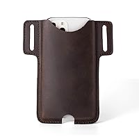 Gentlestache Leather Cell Phone Holster for Belt,Phone Case Leather, Belt Cell Phone Holder, Leather Phone Pouch, Leather Phone Sheath,iPhone 12, 12 Pro Max,11 Pro Max, XS Max, 8 Plus, Galaxy S20