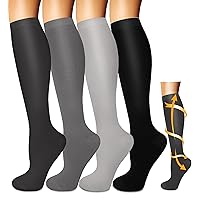 Iseasoo 4 Pairs-Compression Socks for Men Women Circulation-Best Support for Nurses,Running,Athletic