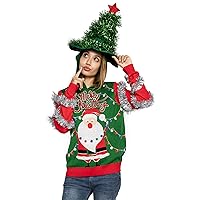 Women Ugly Christmas Hoodie for Adult Men`s Unisex Xmas Hooded Sweater Pullover for Party Festive