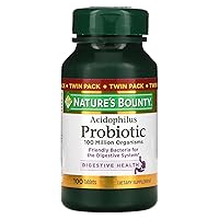 Nature's Bounty Probiotic Acidophilus Dietary Supplement Tablets, 100 ea - 2pc