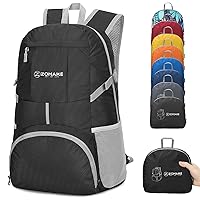 ZOMAKE Lightweight Packable Backpack 35L - Light Foldable Backpacks Water Resistant Collapsible Hiking Backpack - Compact Folding Day Pack for Travel Camping(Black)