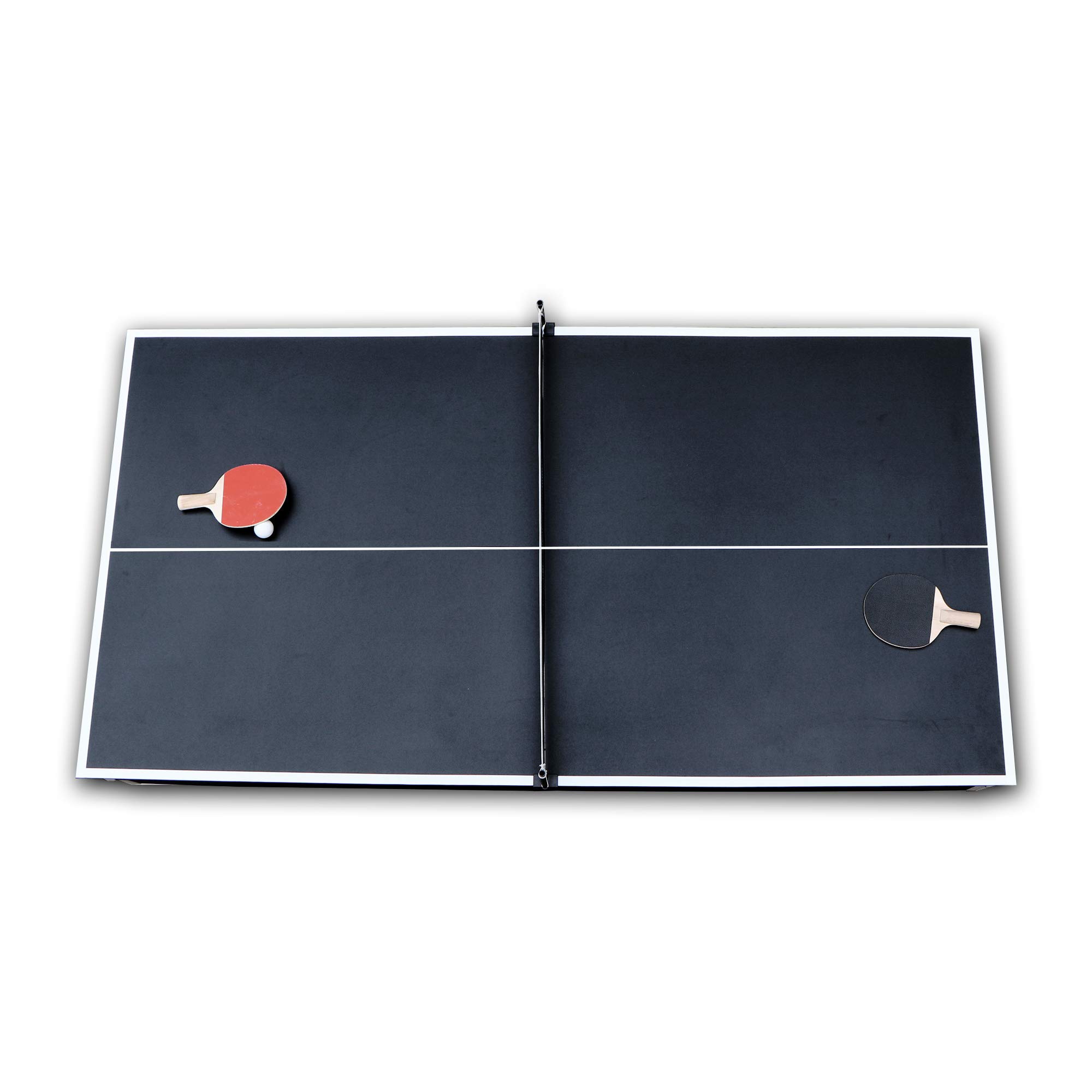 Spartan 6-ft Pool Table with Table Tennis Top - Black with Red Felt