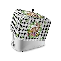 Toaster Covers 4 Slice Easter Eggs Bunny Bread Maker Cover Spring Green Leaves Wreath Kitchen Bakeware Protecto Fingerprint Protection Small Kitchen Appliance Dust Covers Large