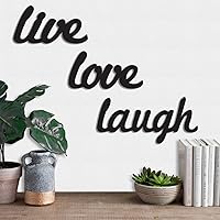Live Love Engineered Wood Wall Art Cutout, Ready to Hang Home Decor, one Size Plaque Painted Cutout Ready To Hang Home Decor Wall Art-Black