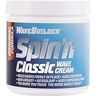 WaveBuilder Spin'n Classic Wave Cream, Strong Original Formula Holds Hair Waves, 8 Ounce