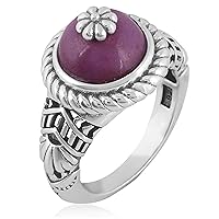 American West Sterling Silver Women's Ring Genuine Gemstone Sizes 5 to 10