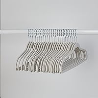 25-Pack Slim-Profile Non-Slip Velvet, Warm Grey Hanger, 25