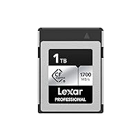 Lexar 1TB Professional Silver SE CFexpress Type B Memory Card, for Photographers, Videographers, Up to 1700/1250 MB/s, 8K Video (LCXEXSE001T-RNENU)