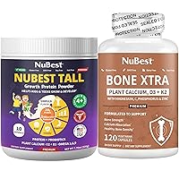 Bundle Vanilla Protein Powder for Kids & Teens - Protein, Multivitamin, Omega 3-6-9, Probiotic, Calcium and Bone Xtra - Bone Strength 120 Vegan Capsules for Optimal Growth, Bone Health & Bone Strength