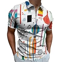 Pattern of Science Men's Golf Polo T-Shirt Short Sleeve Casual Collared Slim Fit Tee