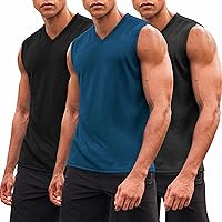 COOFANDY Men's 3 Pack Workout Tank Tops Gym Sleeveless Shirts V Neck Bodybuilding Muscle Tee Shirt