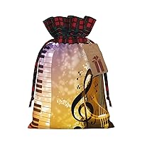 WURTON Piano Violin Music Notes Print Xmas Party Gift Bags Drawstring Christmas Wrapping Bags Wedding Gift Bags Holiday