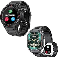 EIGIIS Military Smart Watches for Men 1.96” HD Big Screen Rugged Smart Watch (Answer/Dial Calls) Outdoor Tactical Sports Watch + Bluetooth Dail Calls Speaker 1.3'' HD Touch Screen Fitness Tracker